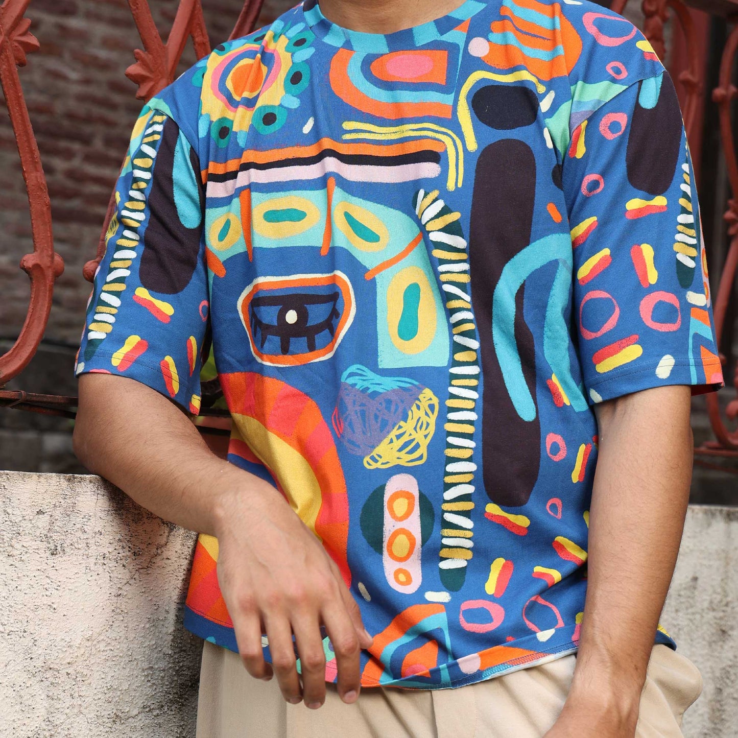 Oversized Unisex Art Tee - Electric