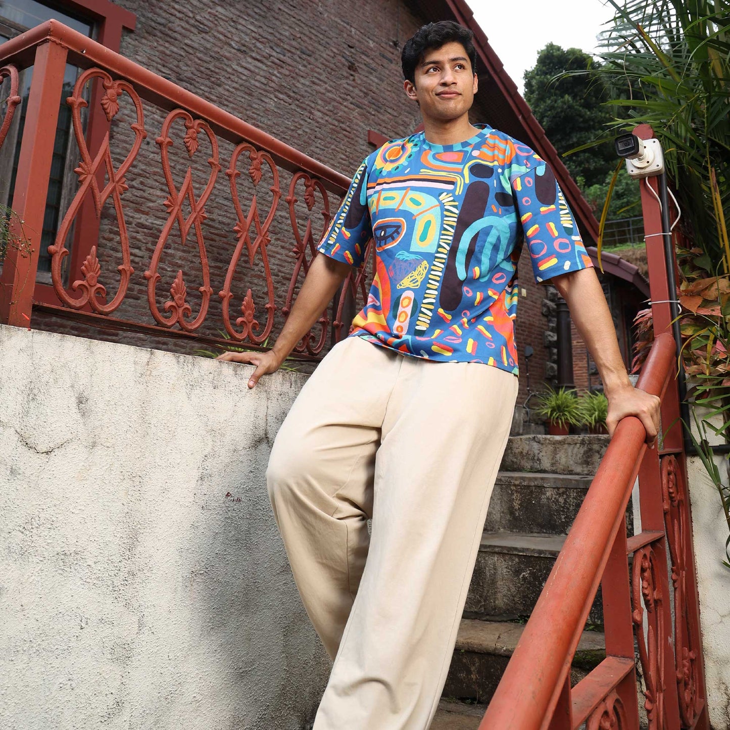 Oversized Unisex Art Tee - Electric