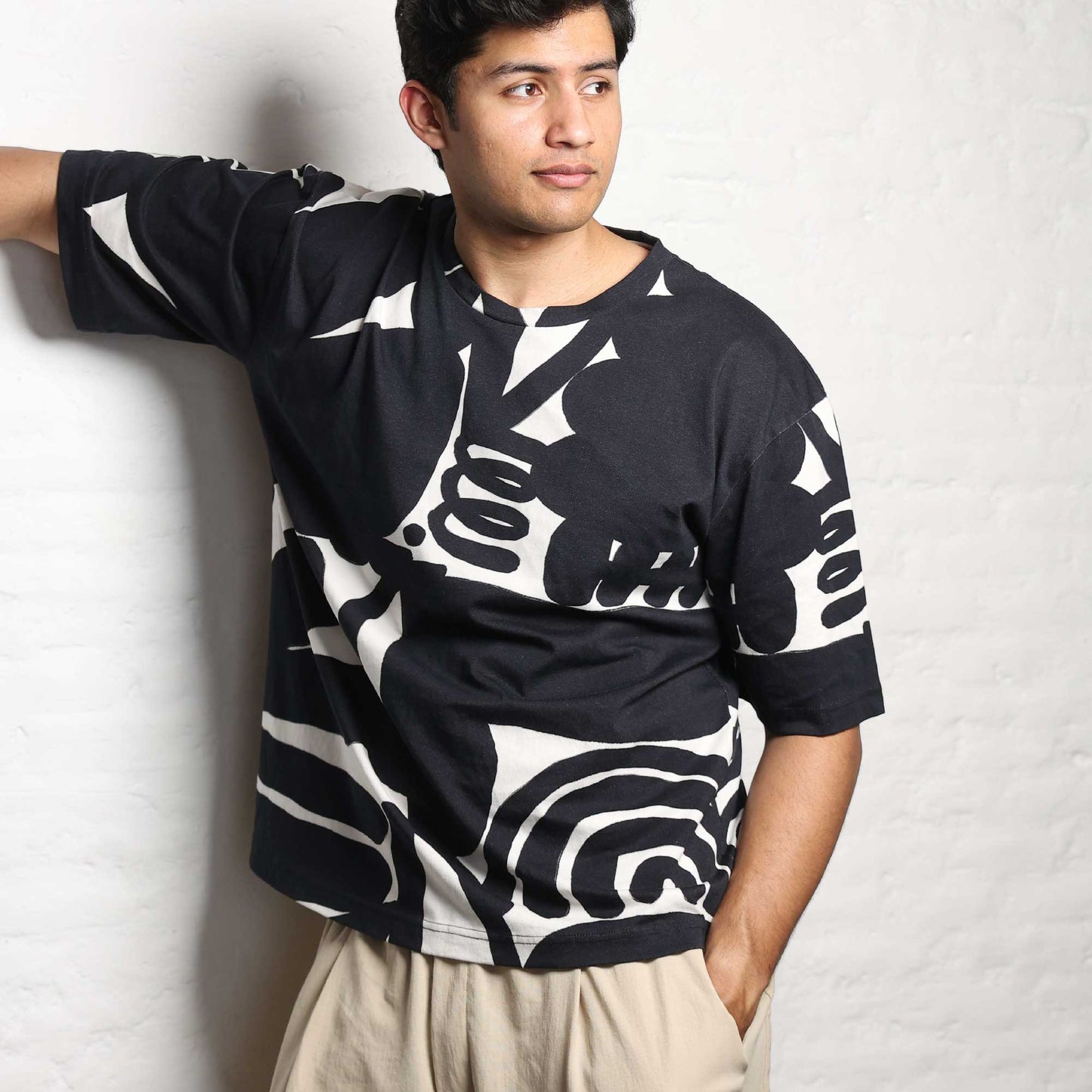 Oversized Unisex Art Tee - Ink Block