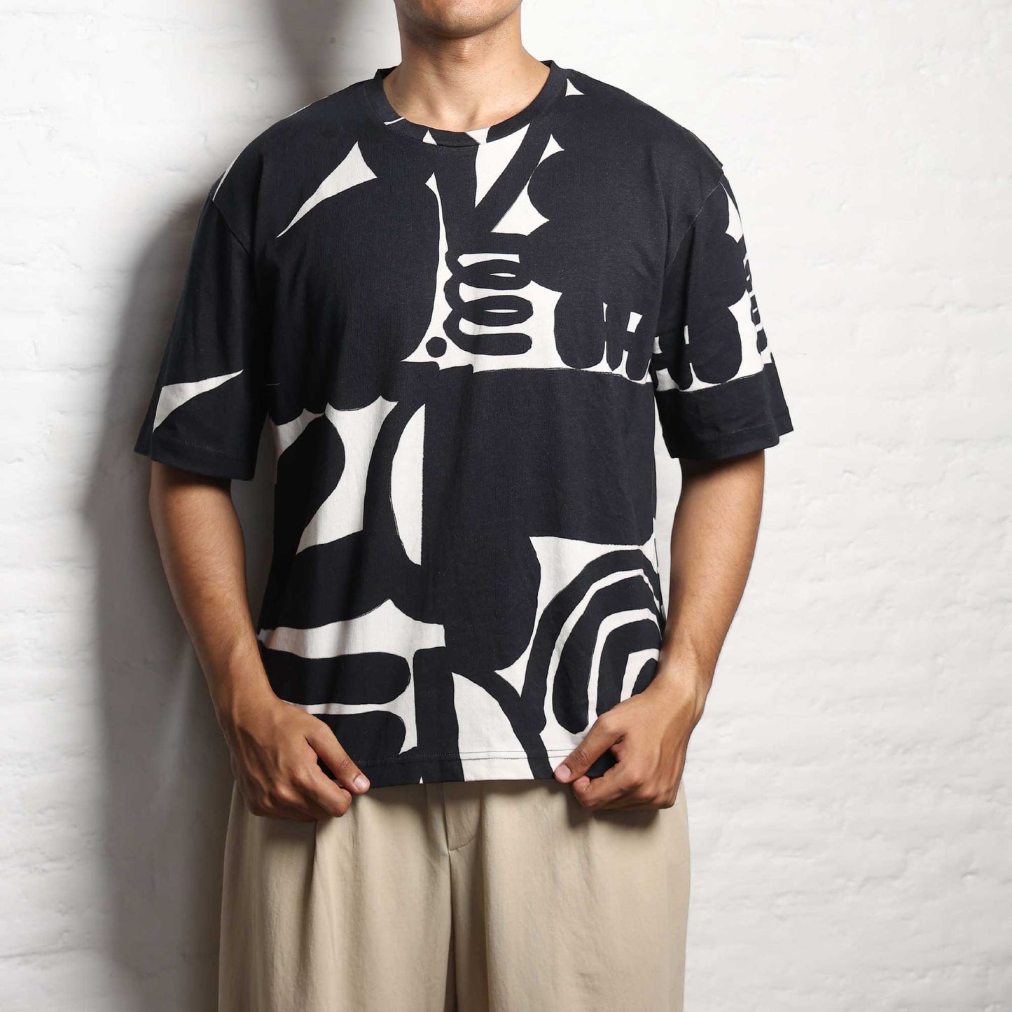 Oversized Unisex Art Tee - Ink Block