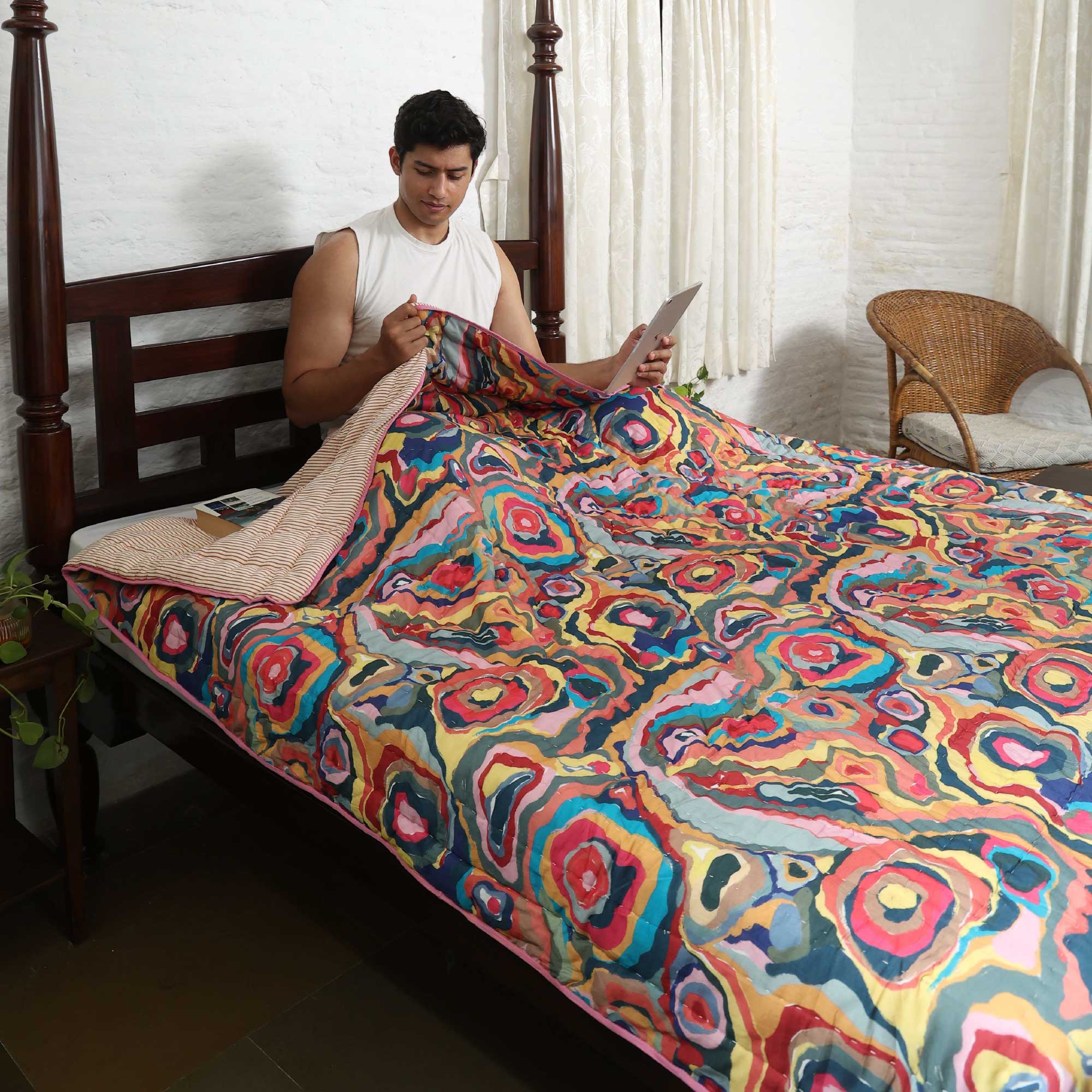 Double Bed Quilt - Marble