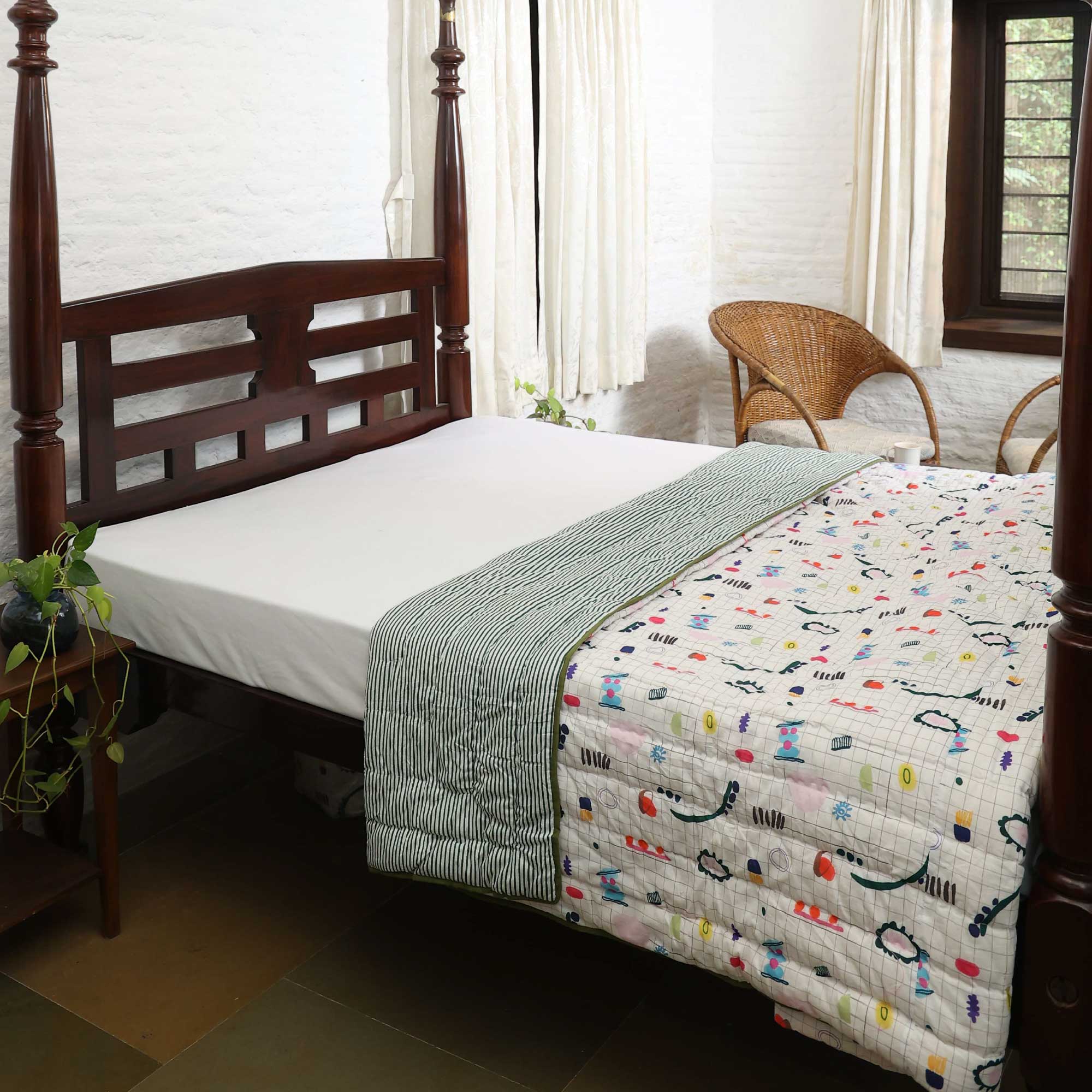 Double Bed Quilt - Play Grid