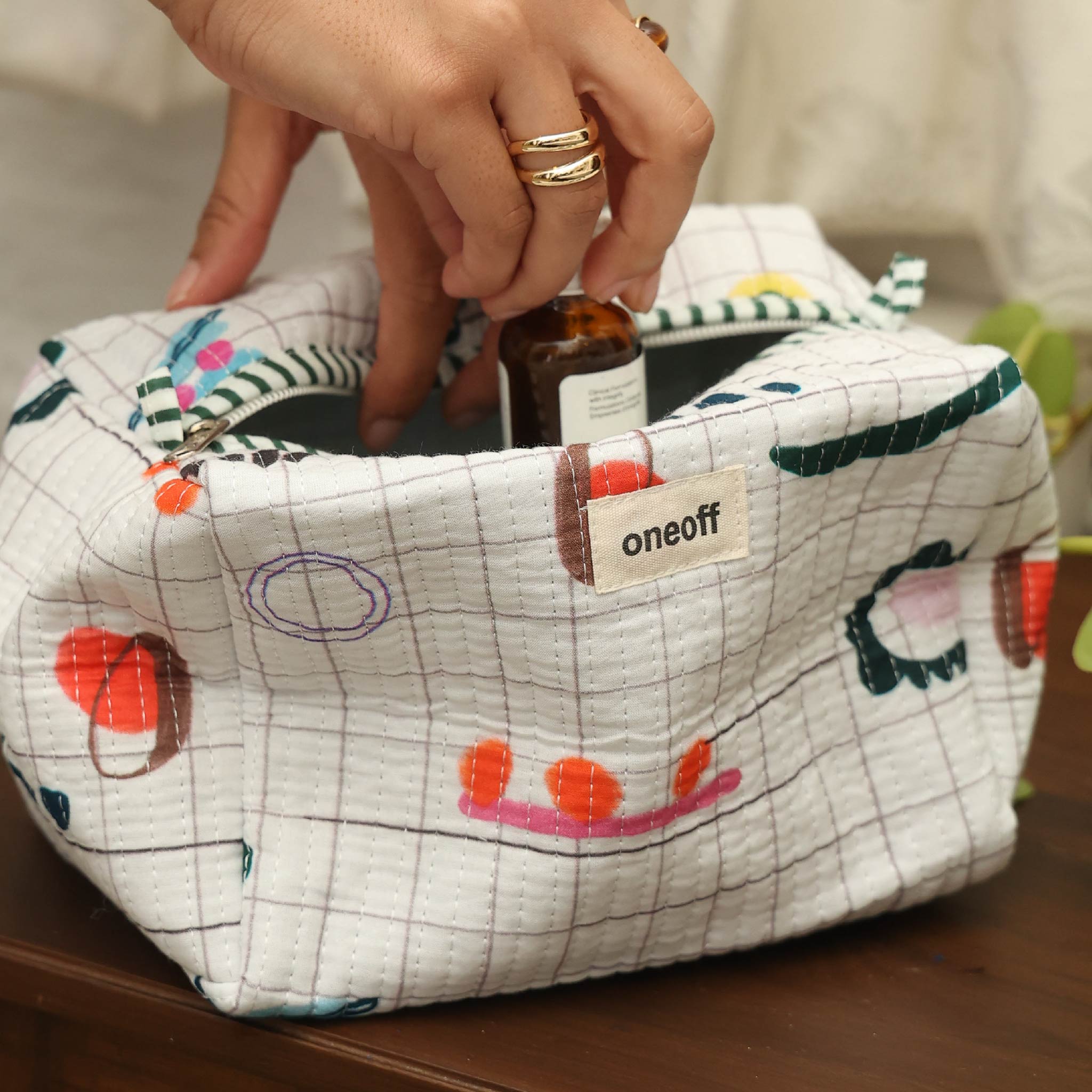 Quilted Utility Bag - Play Grid