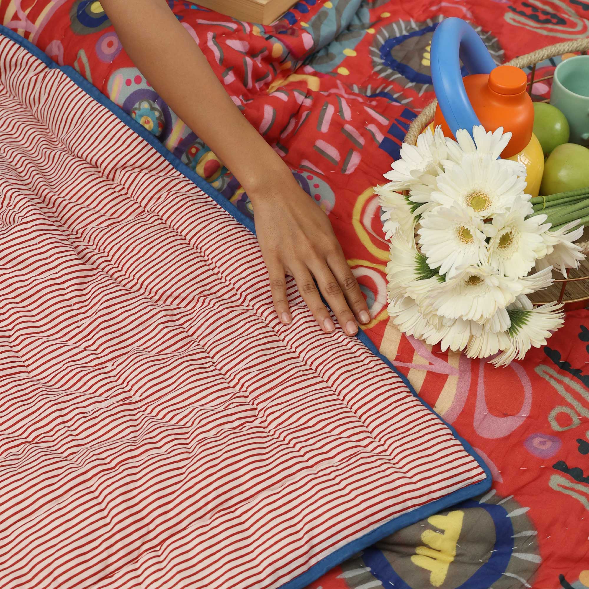 Double Bed Quilt - Red Lush