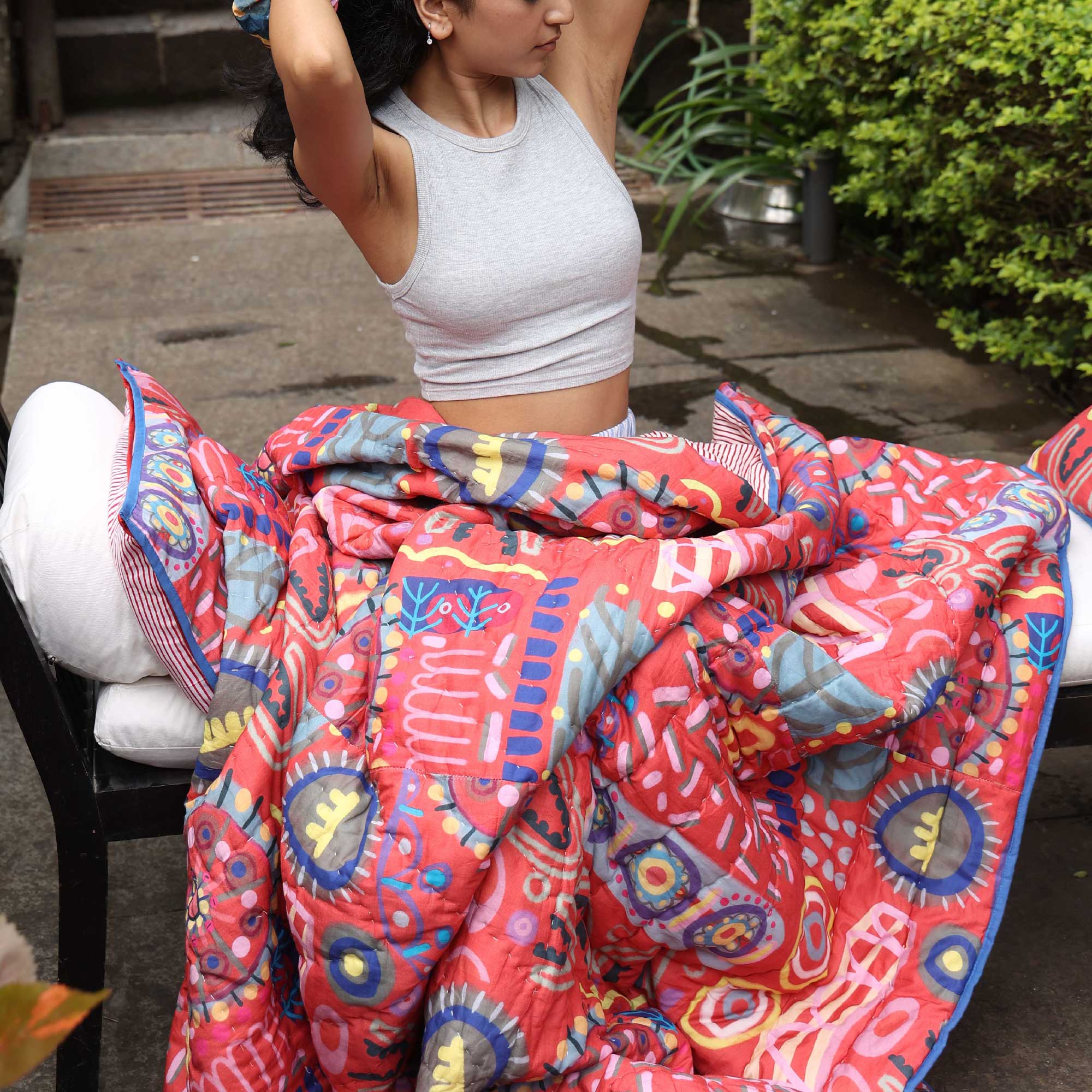 Double Bed Quilt - Red Lush